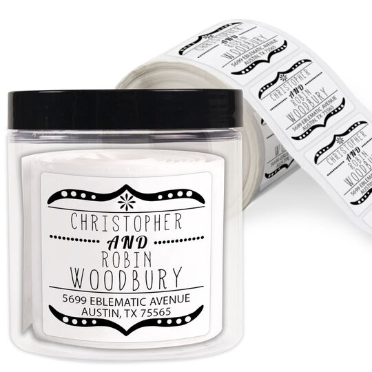 Woodbury Square Address Labels in a Jar